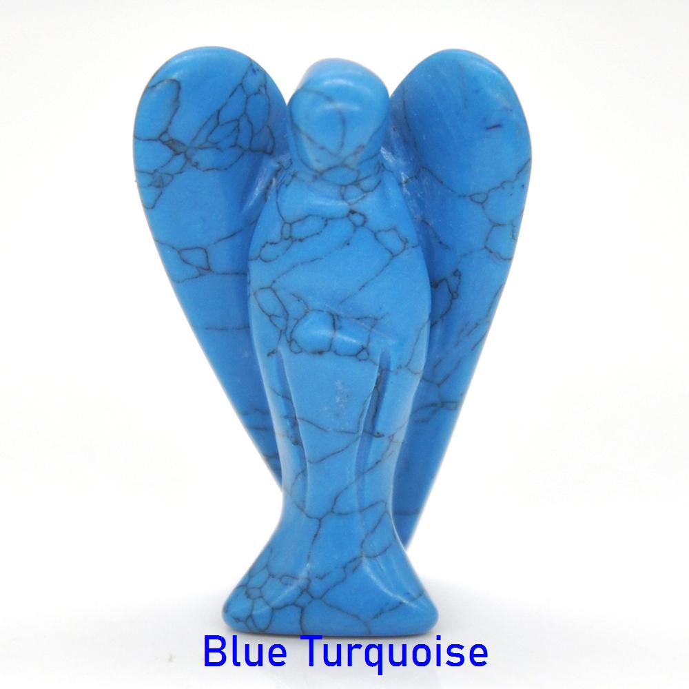 1.5" Guardian Angel Figurine Natural Healing Crystal Statue Home Stone Decor Study Craft Gift Trinket Room Ornament