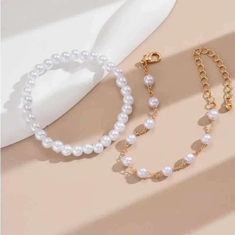 Double Layer Simulated Zircon Beads Chain Bracelet For Women Elegant  Zircon 2025 Trend
