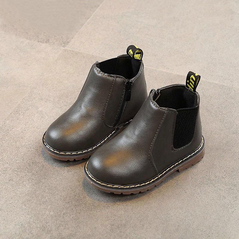 Martin-Stiefel für Kinder: 2025 Herbst/Winter, Schwarze Kurzstiefel im koreanischen Stil für Mädchen und Jungen, Britischer Stil, Weiche Sohle.