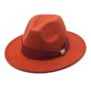 New Fashion Women Men Wide Brim Felt Jazz Fedora Hats Solid Color Party Trilby Wedding Hat Autumn Winter Hats 56-58-60CM
