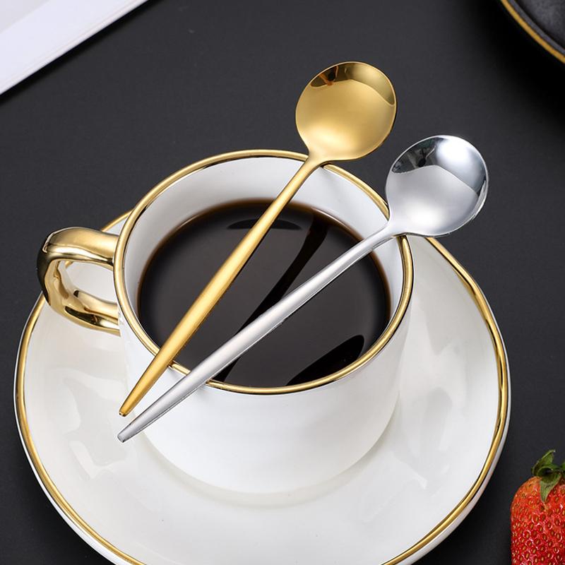 30Pcs Cutlery Set Stainless Steel Knife Fork Tea Spoon Dinnerware Set Western Golden Flatware Mirror Polishing Silverware Set