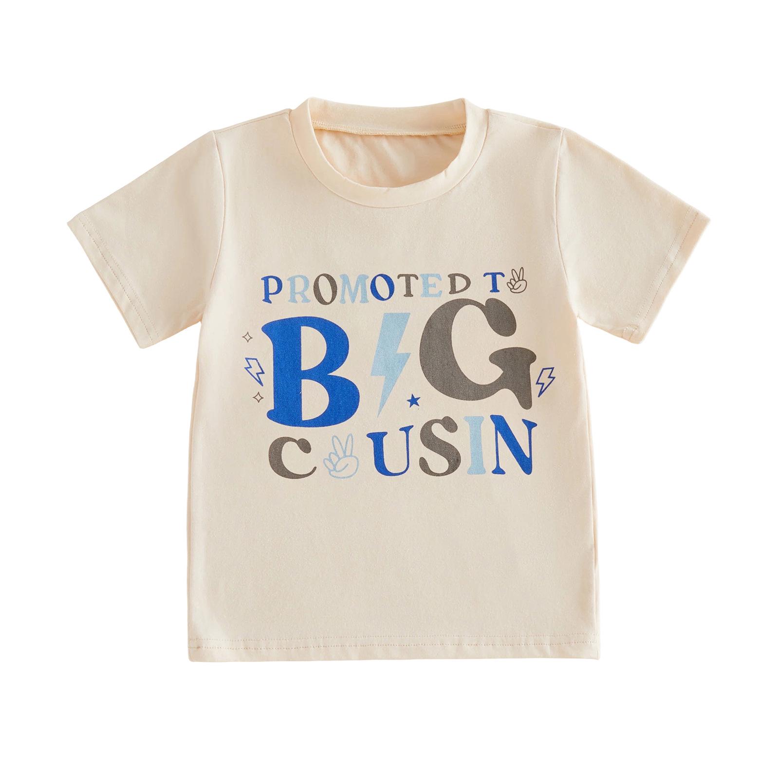 Kids  Fun Printed Letter Short Sleeve T-Shirt 2-3 Years королевский синий