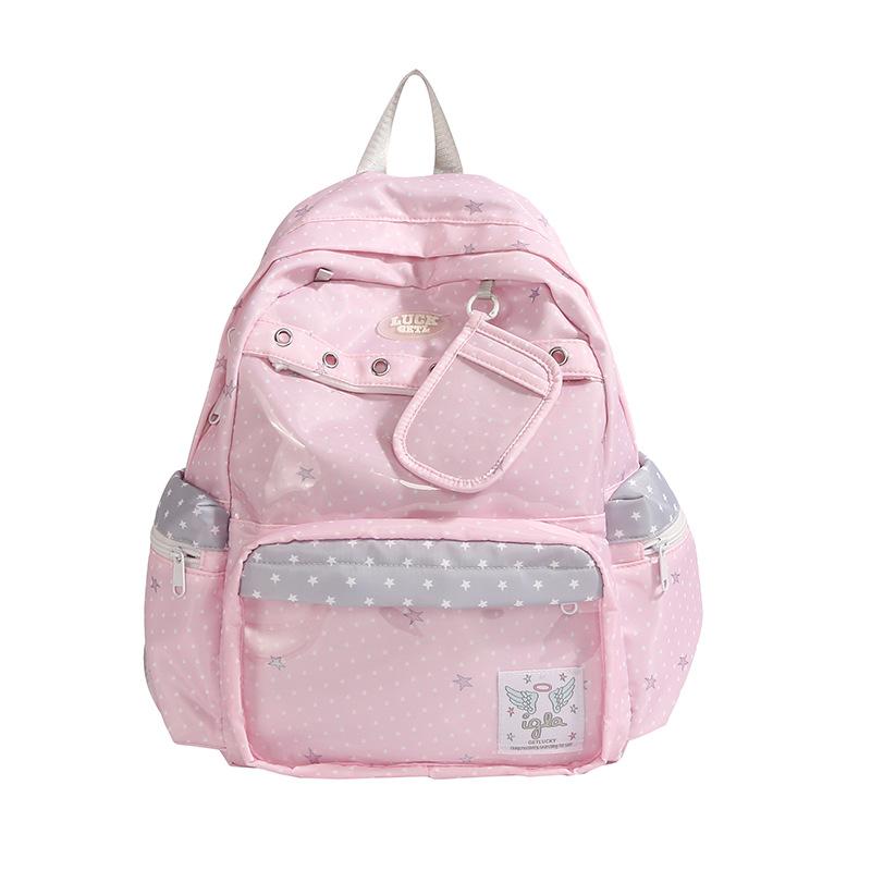 Fashion girl style cute contrasting colors large capacity girl student schoolbag exquisite junior high school high school backpack