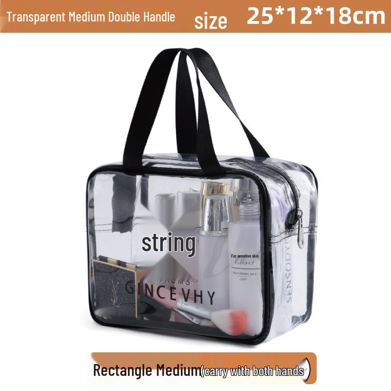 Transparent Waterproof Cosmetic Bag - Large Capacity Travel Toiletry Organizer for Women