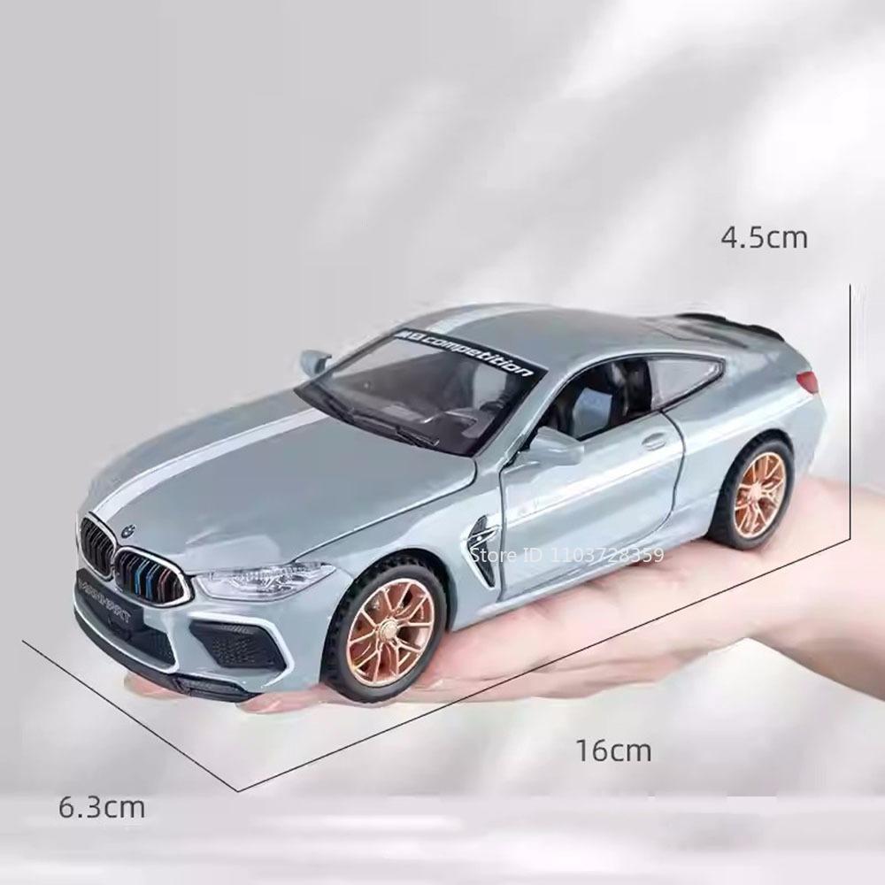 1:32 Scale M8 Model Toy Miniature Supercars Alloy Diecast Sports Cars Sound Light Doors Opened Pull Back Ornament for Kids Gifts