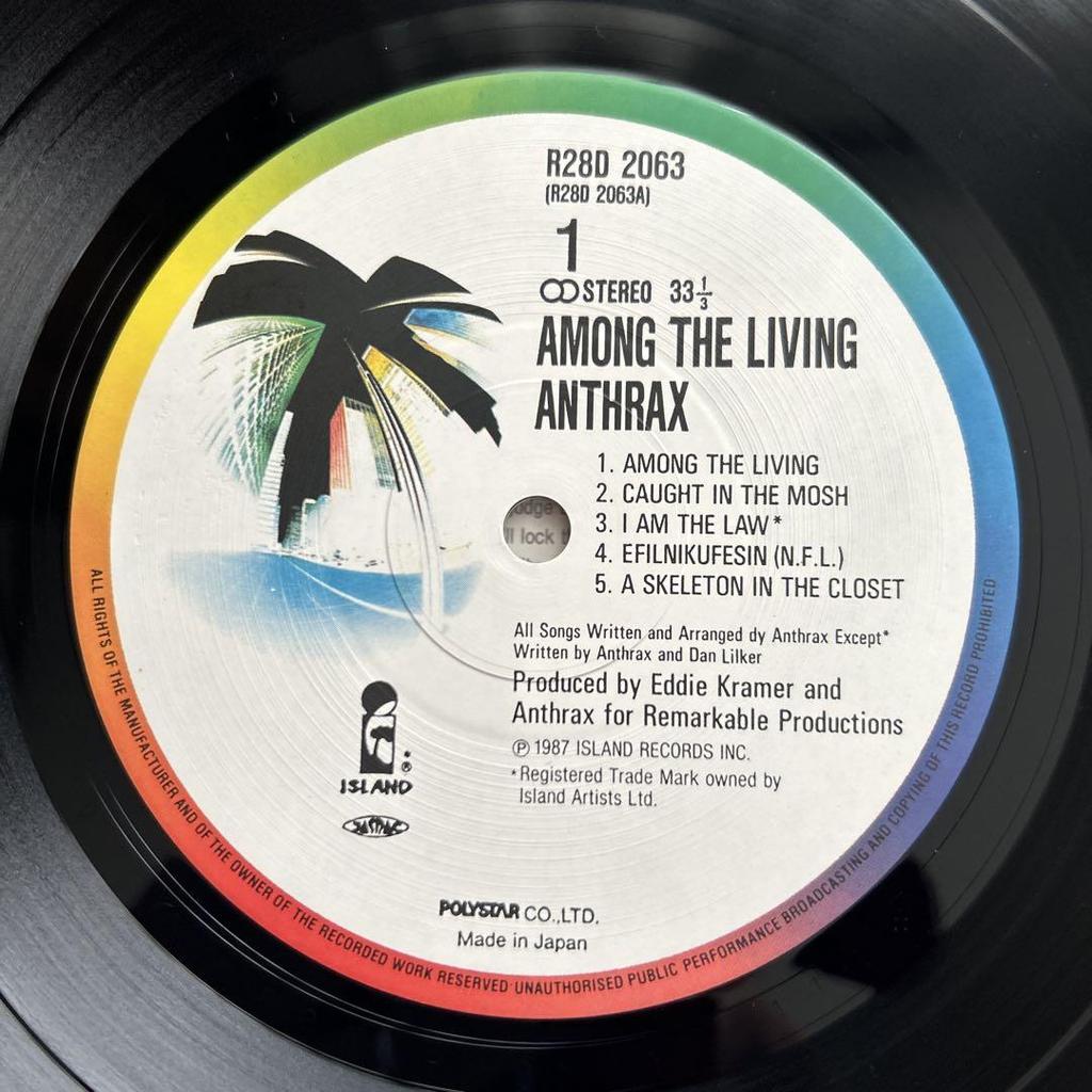 [USED] Anthrax "AMONG THE LIVING" Beautiful LP record