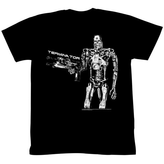 The Terminator 80 Movie Full Cyborg T 800 Skeleton With Gun Men T Shirt M