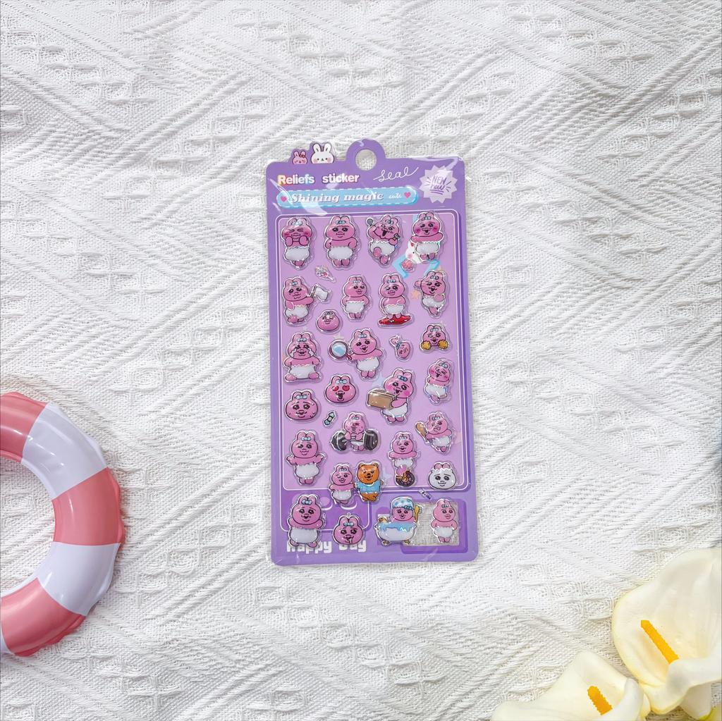 Hot 3D Relief Hollow Stickers - Cute Cartoon Anime Decals Waterproof for Kids Laptop Decor & Anime Fans Gift Presents