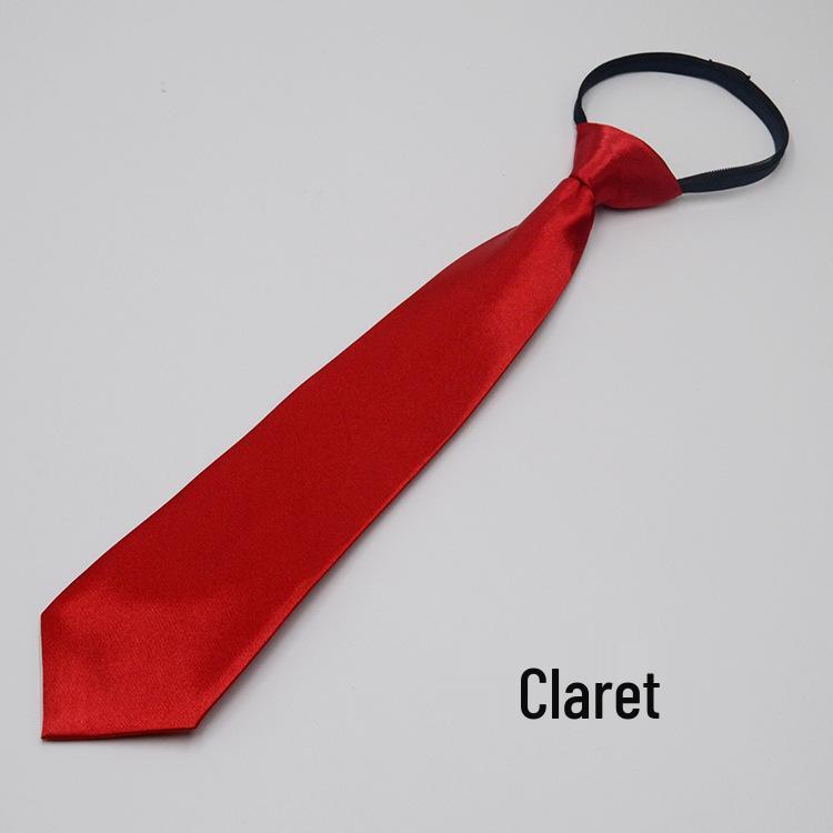 Children's Solid Color 7cm Zipper Tie for School Performance