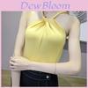 Summer Womens Short Sleeveless Knitted Tank Top With Solid Color Design For Casual Outfits