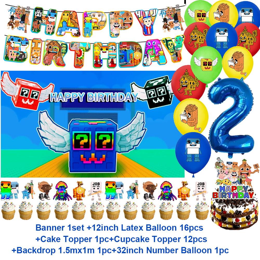 Steal N Catch The Brainrot Birthday Party Decorations Number Balloon Cake Topper Popular Game Background Party Supplies Kid Gift
