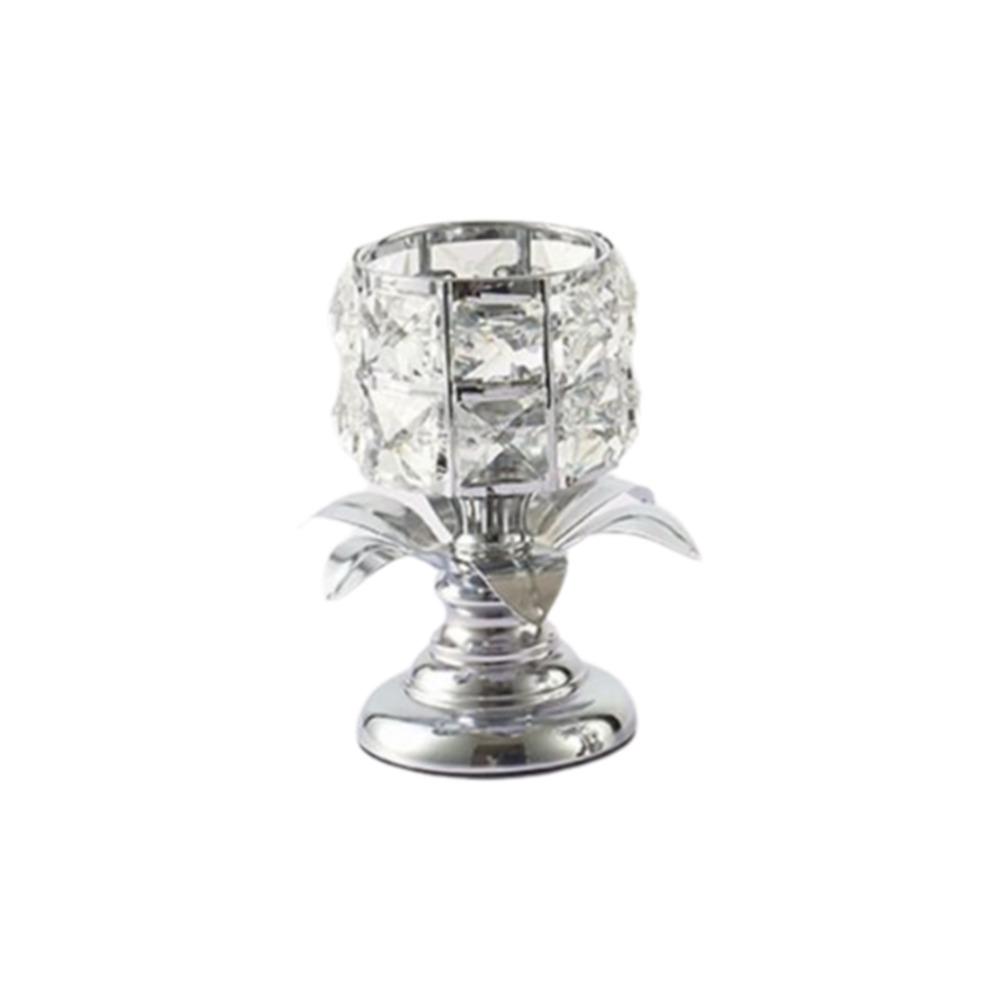 

Luxury Crystal Candle Stand Non-slip Base European Candlestick Christmas Decoration Silver S