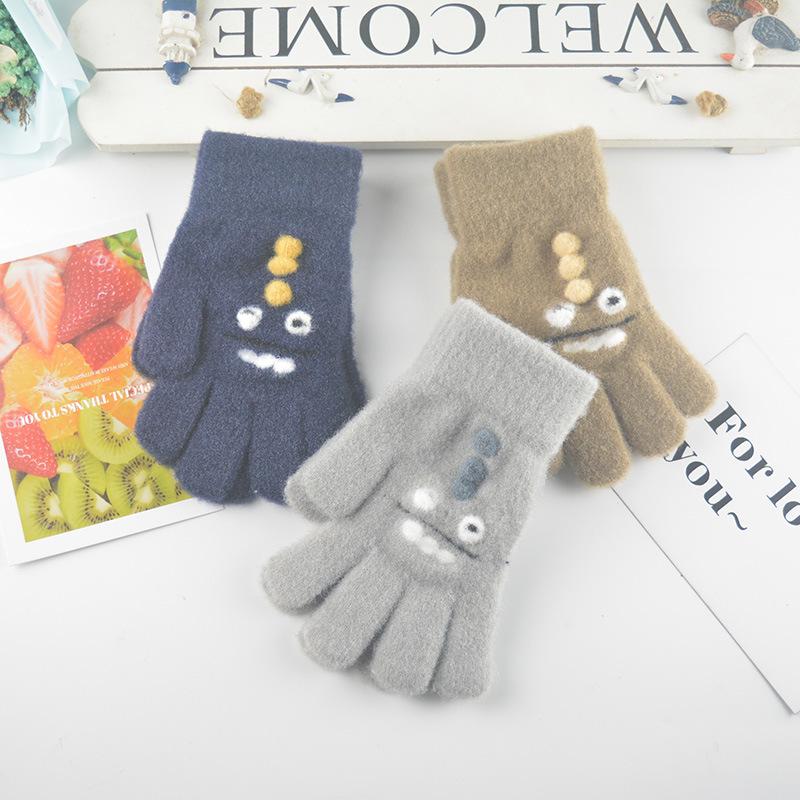 Winter neue dreidimensionale niedliche Kinderhandschuhe, warme und kältefeste Plüsch-Vollfingerhandschuhe zum Schreiben für Studenten