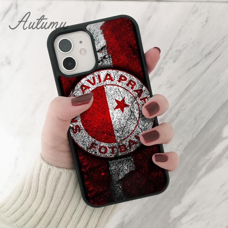 Slavia Praha Czech Flag Phone Case for iPhone 11 12 13 14 Pro Max Mini XR XS SE 2020 7 8 Plus Samsung Galaxy S21 S22 Shell