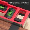 Multifunctional Steel Right Angles Hole Marking Ruler with Bubble Levels T Square Ruler For Woodworking Precise Measuring