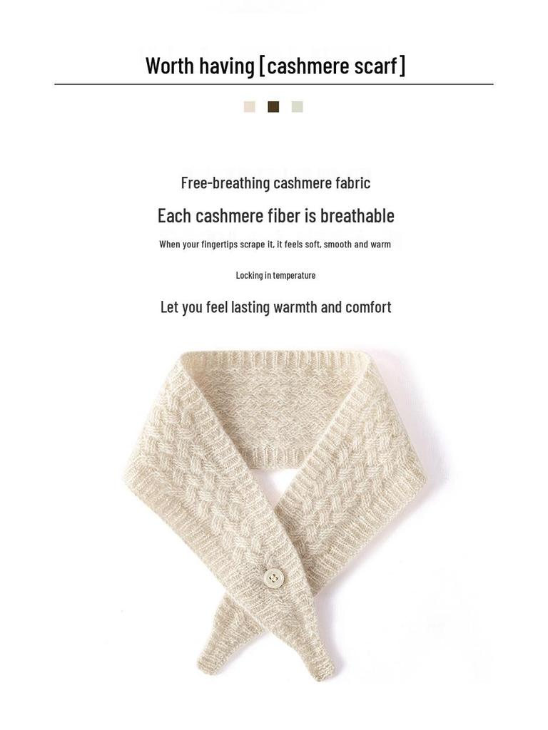 Pure Cashmere Knitted Snood Scarf - Warm, Short, Small Neck Protector, Ideal for Parent-Child Matching
