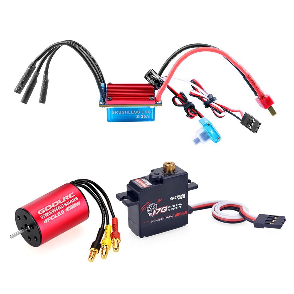 GoolRC S2435 4500KV Brushless Motor 25A Brushless ESC with 2.2kg Metal Gear Servo Upgrade Brushless