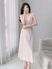 Vestaglia con Spalline Sottili in Seta di Ghiaccio - Sexy Accappatoio da Sposa per Primavera/Estate