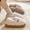 Cotton Slippers Women's Winter Bag Heel Home Warm and Non Slip Plush Cotton Shoes for Men Wearing Outside