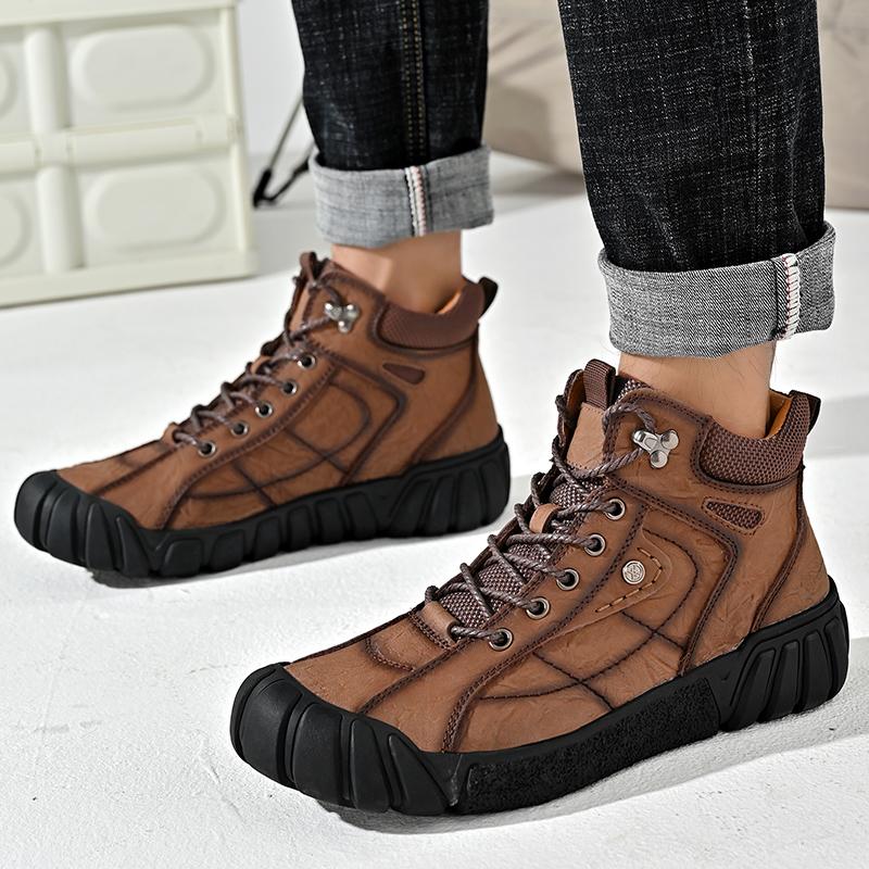 Herren High-Top Echtleder Outdoor Wanderschuhe Freizeitschuhe