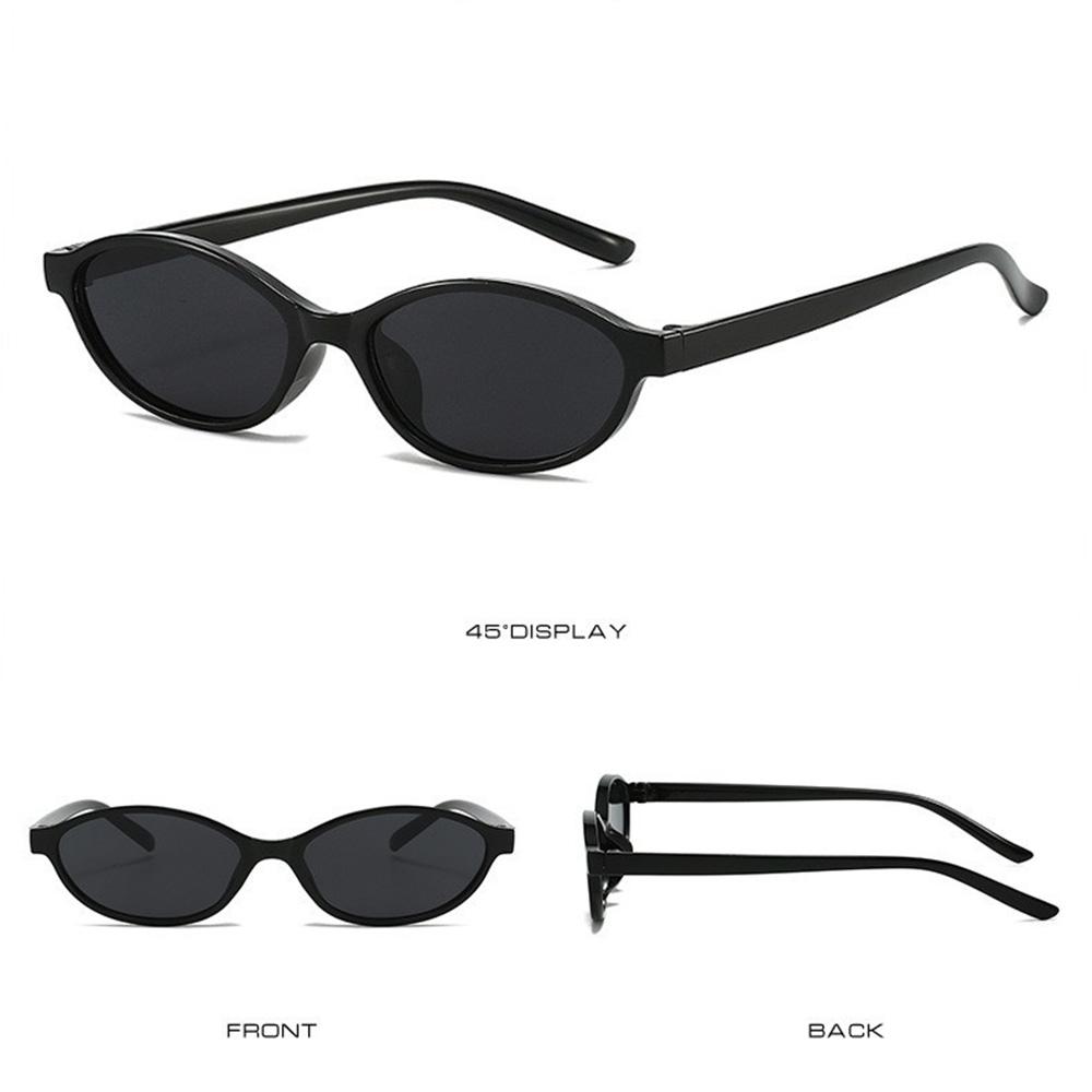 Eye Sunglasses Anti-Glare Narrow Frame Sunglasses Retro Oval Sunglasses Uv400 For Punk Fashion Beach Daytime Wear