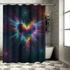 Galactic Heart Shower Curtain - Waterproof, Mildew-Resistant, Machine Washable For Cosmic Bathroom Decor