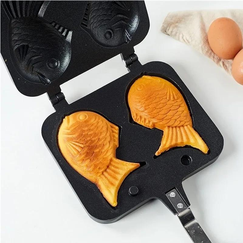 Double Fish Mold Taiyaki Fish-shaped Baking Mold Cake Plate Pancake Baking Suitable for Home Kitchen Restaurant Baking Tools