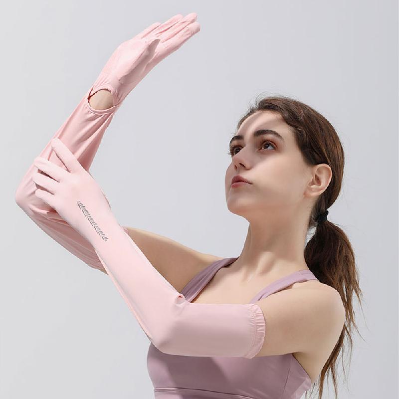 Sonnenschutz rutschfeste Handschuhe Camping Klettern Männer Frauen Outdoor Reiten Atmungsaktiv Lange UV-Schutz Schatten Eis Seide Ärmel