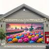 2D Netherlands Windmill Scene Cover for Home Exterior and Garden Aesthetic
