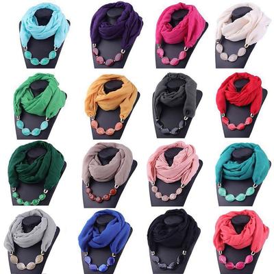 New Women Cotton Linen Necklace Pendant Scarf Ethnic Style Soft Necklace Scarf