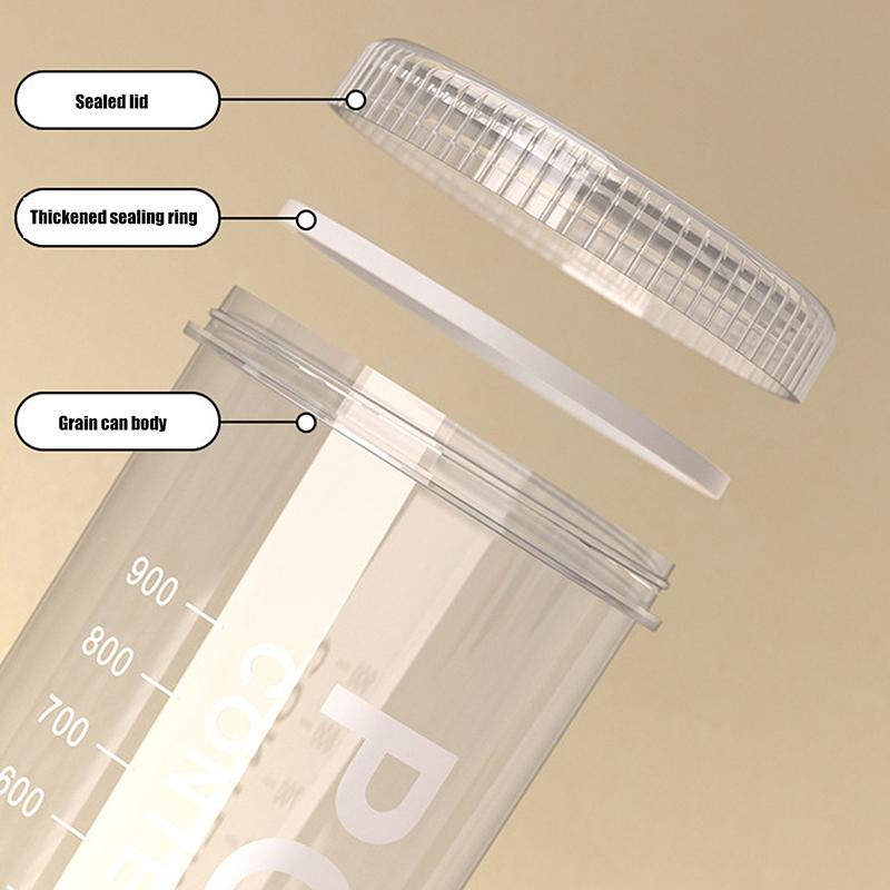 Kitchen Grains Sealed Container Transparent Snack Storage Container Anti-Moisture Cereals And Grains Sealed Storage Barrel Box