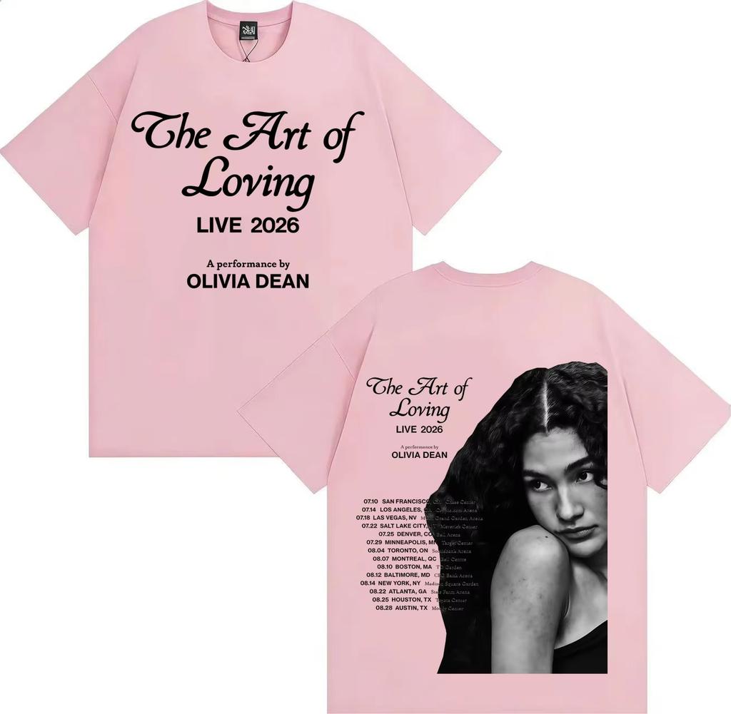 Cantante Popular Olivia Dean El Arte de Amar Nuevo Álbum Moda Verano 2026 Camiseta de Manga Corta para Hombre Casual Algodón Puro Cómodas Camisetas