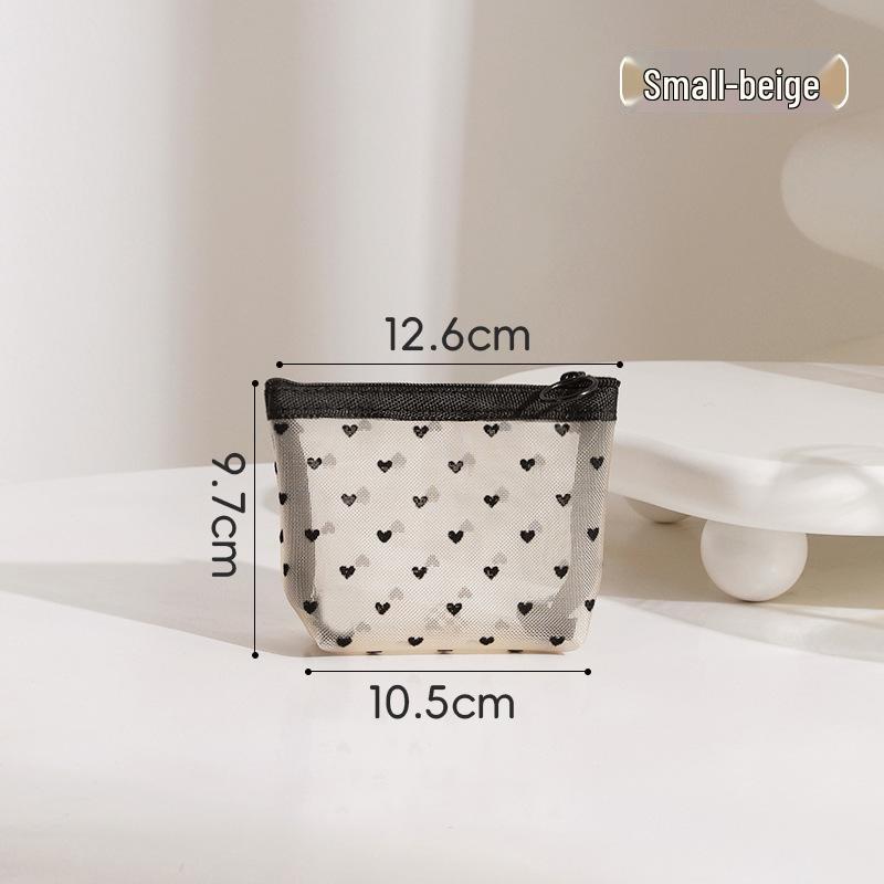 

Сетчатая косметичка в форме сердца - Большой портативный органайзер для косметики для путешествий