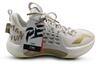 Li Ning SONIC 7 CBA League PE Slip Resistant Abrasion Resistant Low top Basketball Shoes Men's White Gold ABAP033-V