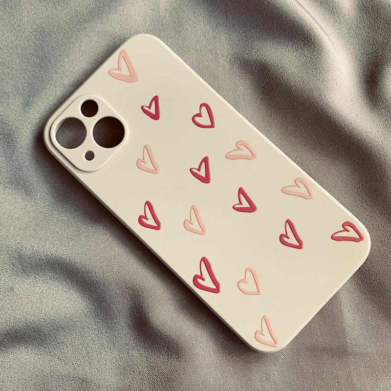 Love-themed couple case suitable for iPhone 13/14/15 Pro Max, silicone full-cover case for iPhone 11, soft case for iPhone 12/16