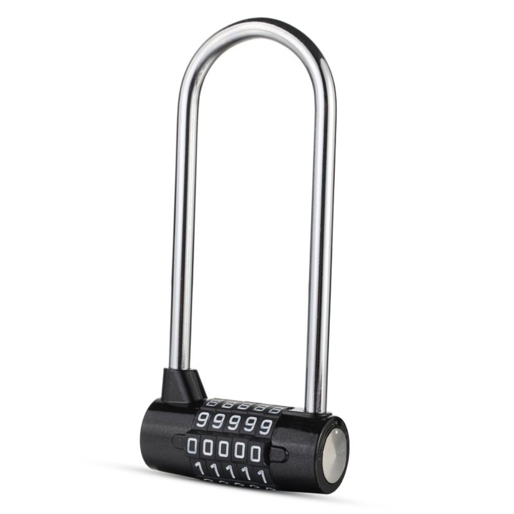 

5 Digit Lengthened Shackle Lock Safely Combination Padlock Durable Gym Door Lock Business Trip чёрный