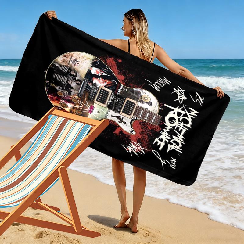 My Chemical Romance Print Beach Towel, Large Soft Quick Dry Towel for Beach Camping Swimming