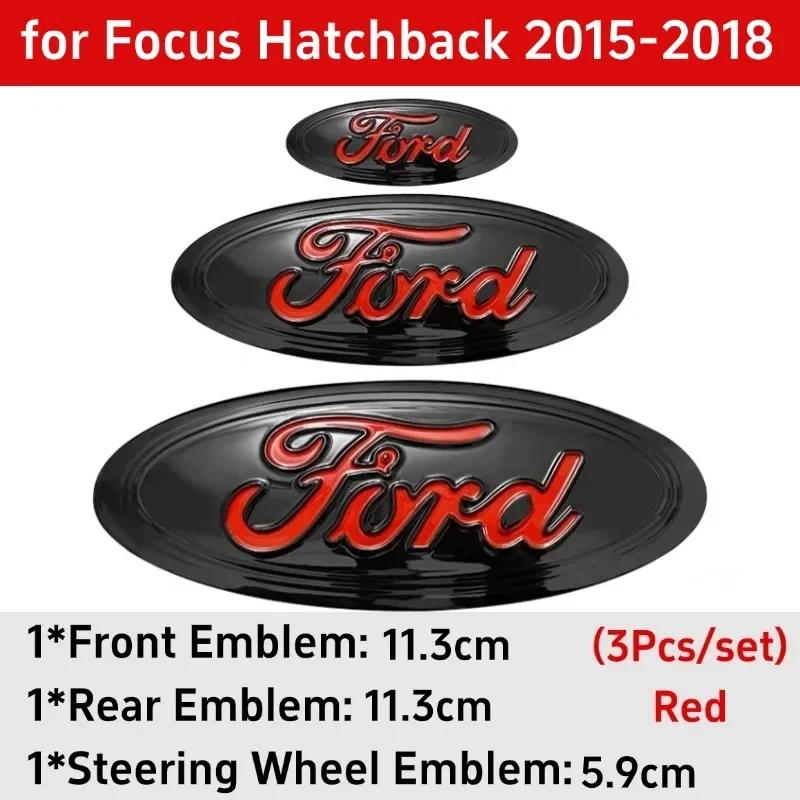 Metal Car Front Rear Steering Wheel Cover Badge Sticker for Ford Explorer Escape ST Kuga Mondeo Focus Edge Focus Taurus Equator