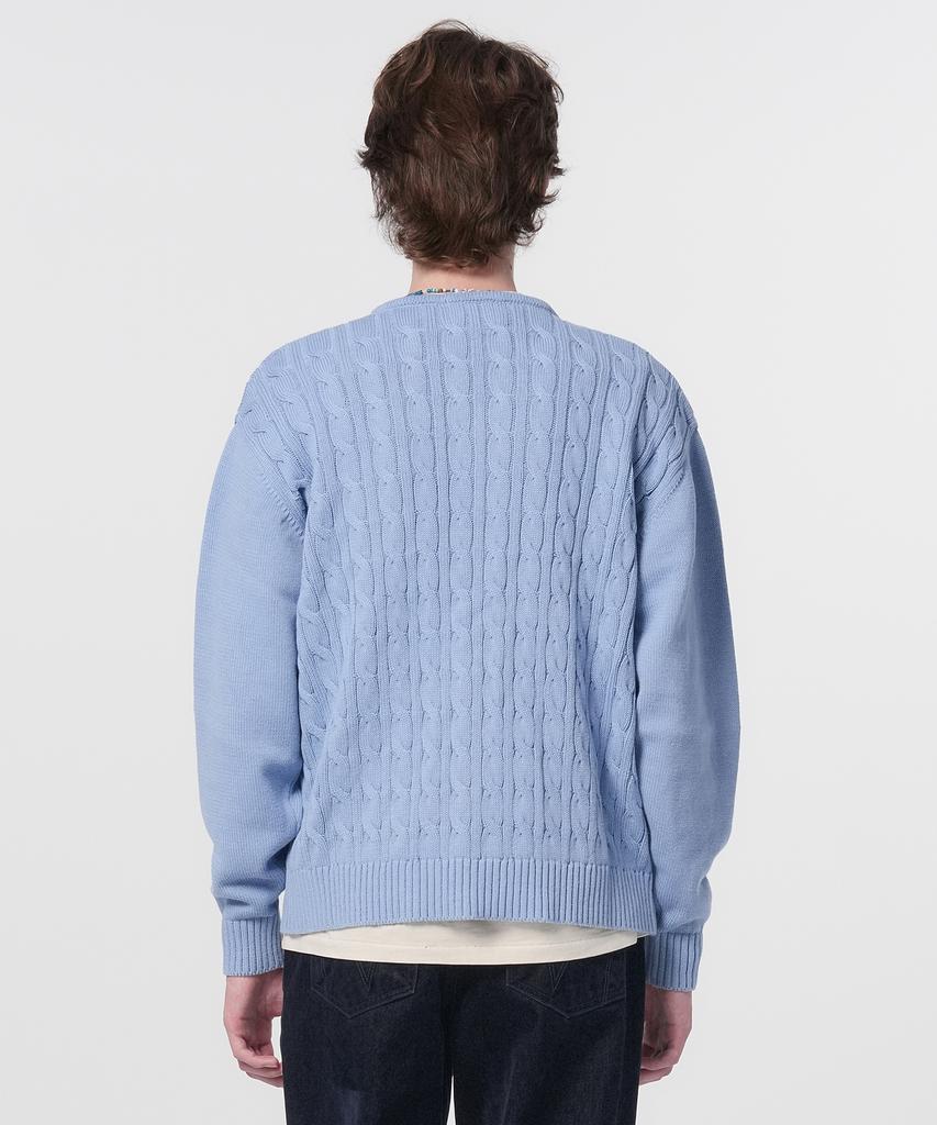 Hongwoosung Loose Fit Jewelry Button Cardigan_Sky Blue