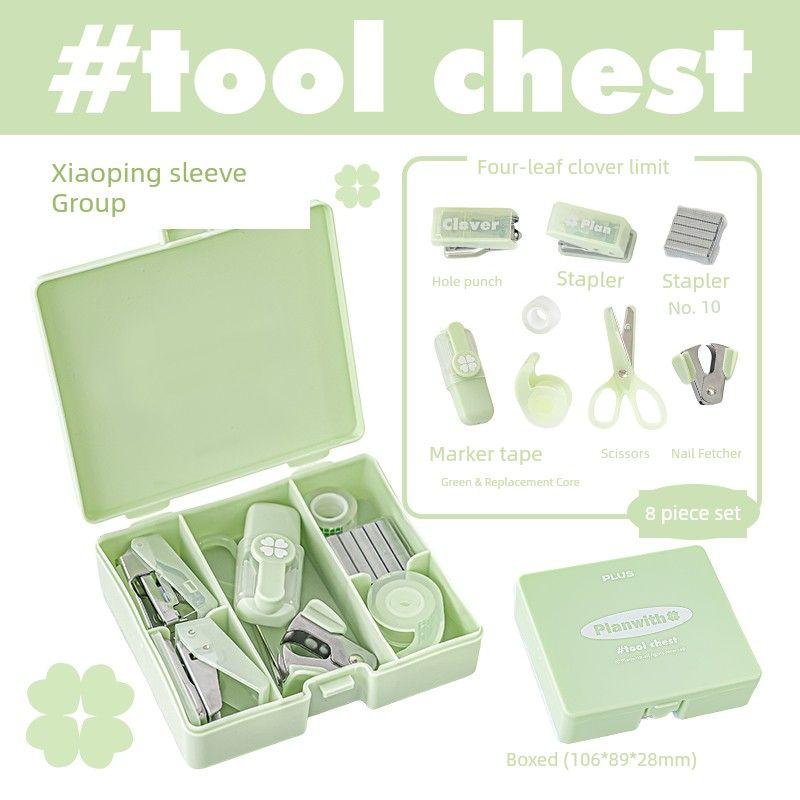 

Planwith Мини Набор Канцелярских Принадлежностей Подарочная Коробка Эксклюзивные Канцелярские Товары для Экзаменов Школьные Принадлежности Степлер Полный Набор Ящик для Инструментов Four-leaf clover green-clover