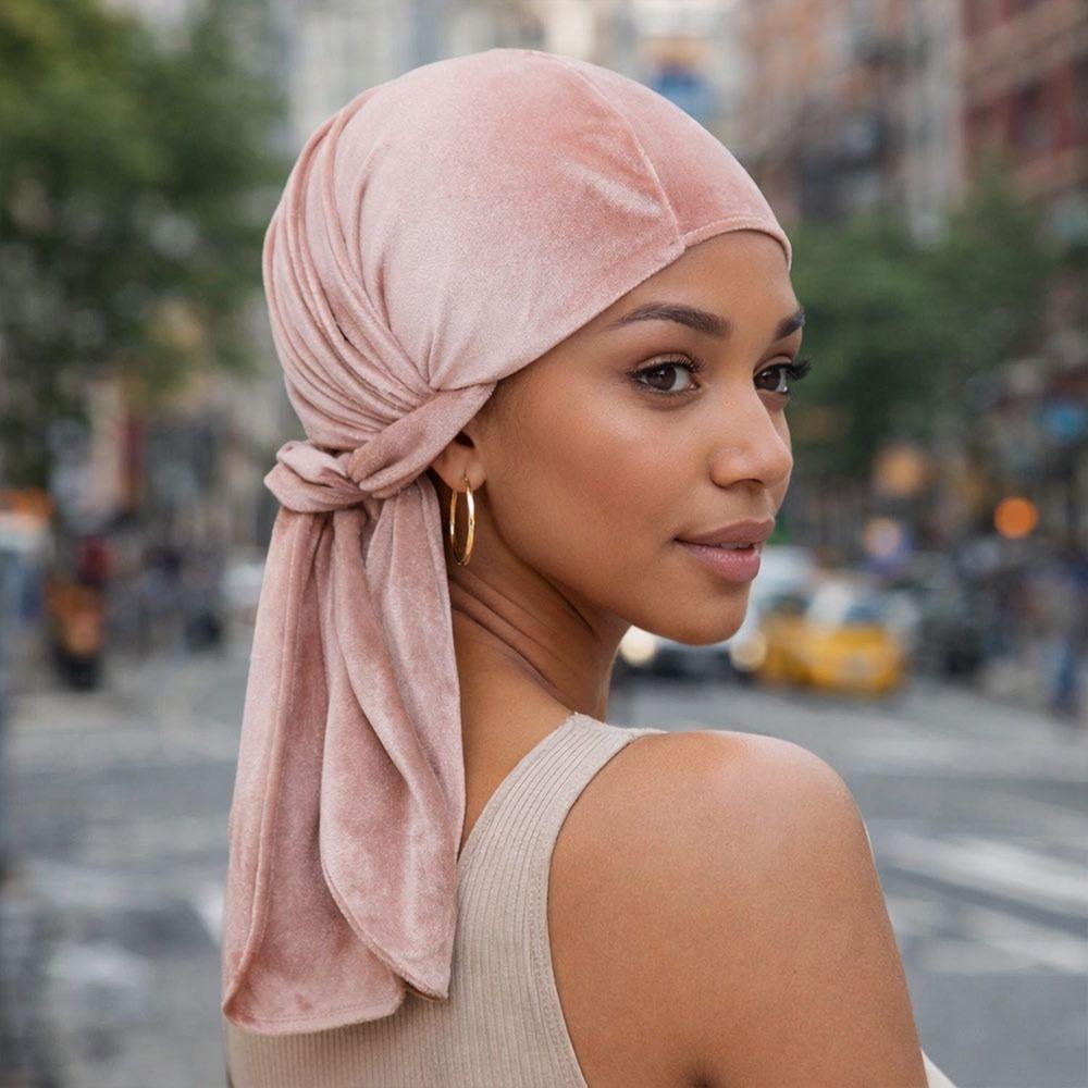 Long Tail Durags Caps Velvet Head Wrap New Bandana Beanie  Unisex