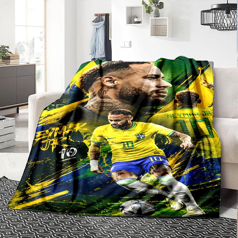 1pc Neymar10 Blanket, Gift, for Men and Women, Soft Blanket, Good for Sofa Bed Couch Travel, Lightweight Flannel Blanket