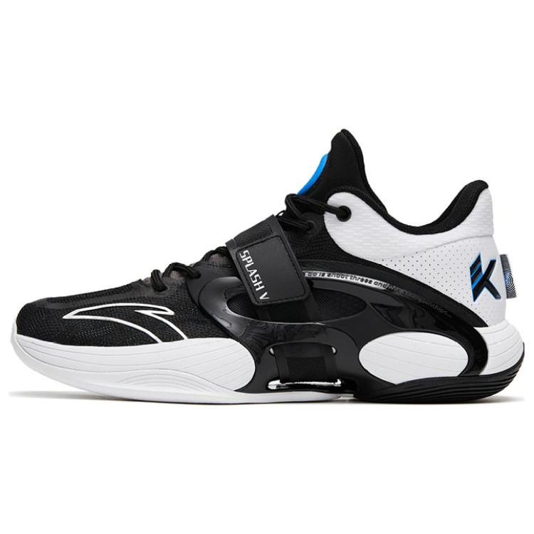 

new Anta KT SPLASH V Tiger Whale Cushioning Anti Slip And Wear Resistant Mid Top Basketball Shoes Black White 42.5
