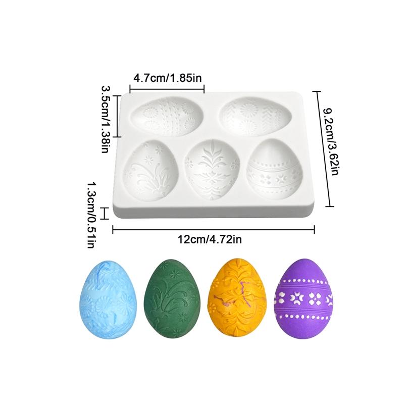 Easter Bunny Colored Egg Silicone Mold Gypsum Clay Chocolate Tools DIY Fondant Cake Decorating Sugar Craft Soap Resin Mold