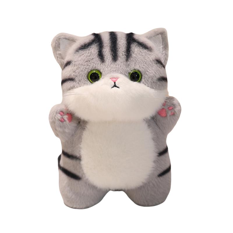 Jouets en Peluche Chat Adorables Remplis Japon Apporter Chat British Shorthair Gris Orange Ragdoll Pussy Chaton Poupée Table Accompagnement Jouets about15-20cm