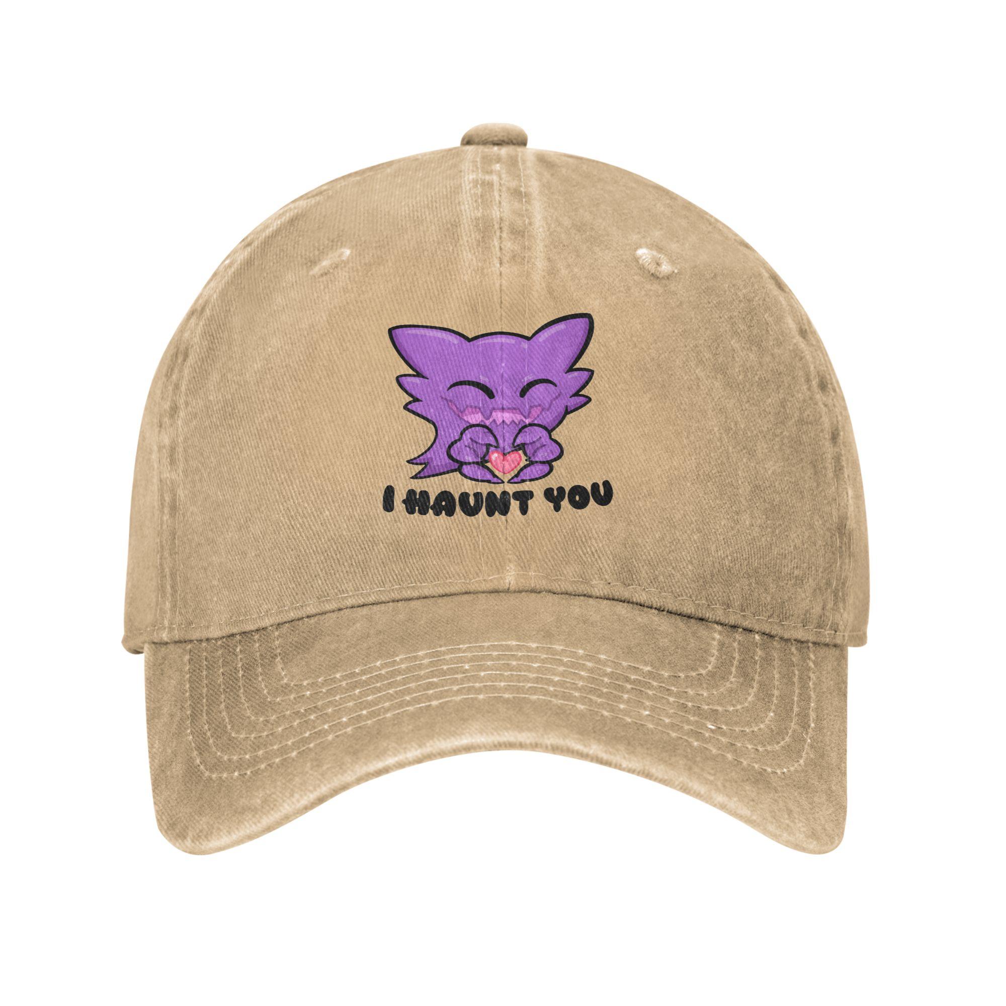 

Haunter I Haunt You Denim Fabric Baseball Caps Snapback Baseball Hats Breathable Casquette Outdoor Unisex One Size