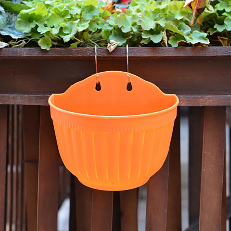 Flower Pot Exquisite Wall-Mounted Plastic Wall Hanging Basket Flowerpot For Outdoor Garden Balcony Planter Bucket Home Decor
