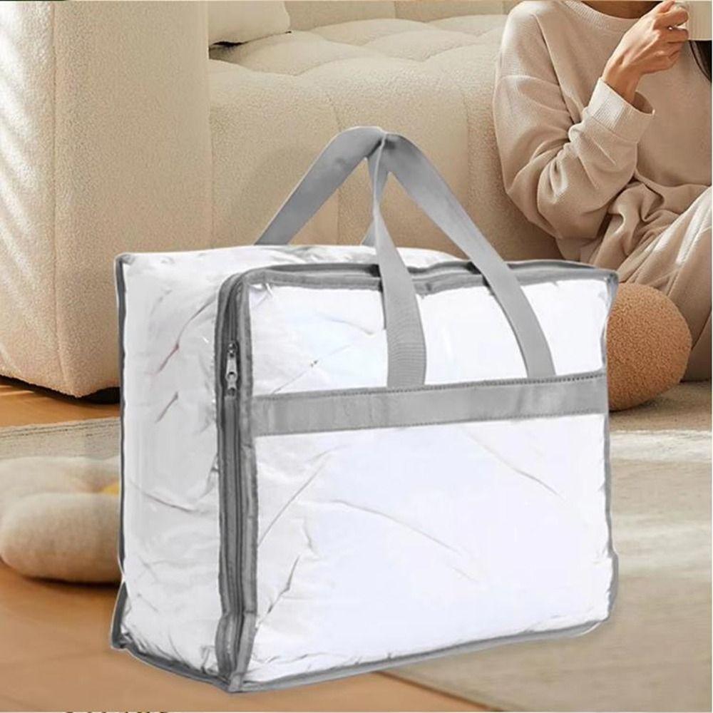Transparent Clothes Storage Bag Large Capacity Bedding Blanket Organizer  Work