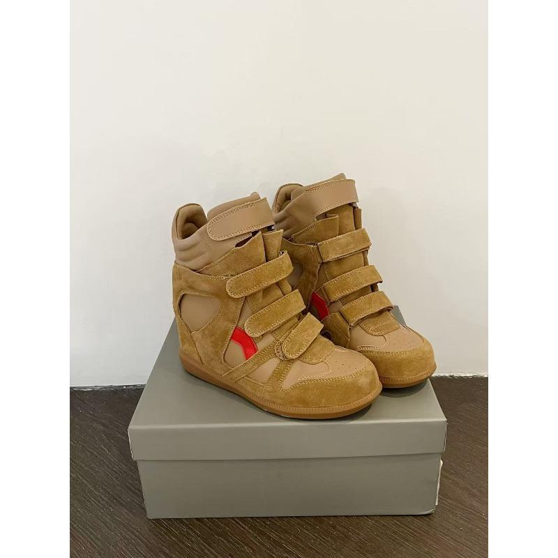Women's HighWedge Sneakers Inner Height Increasing Patchwork Casual Board Shoes Fall Daily Ankle Boots