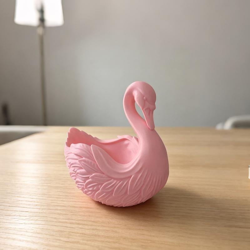 Swan Shaped Key Holder Bowl Swan-Shaped Storage Tray Elegant Swan Organizer Key Wallet Holder Succulents Plant Pot Desktop Tray